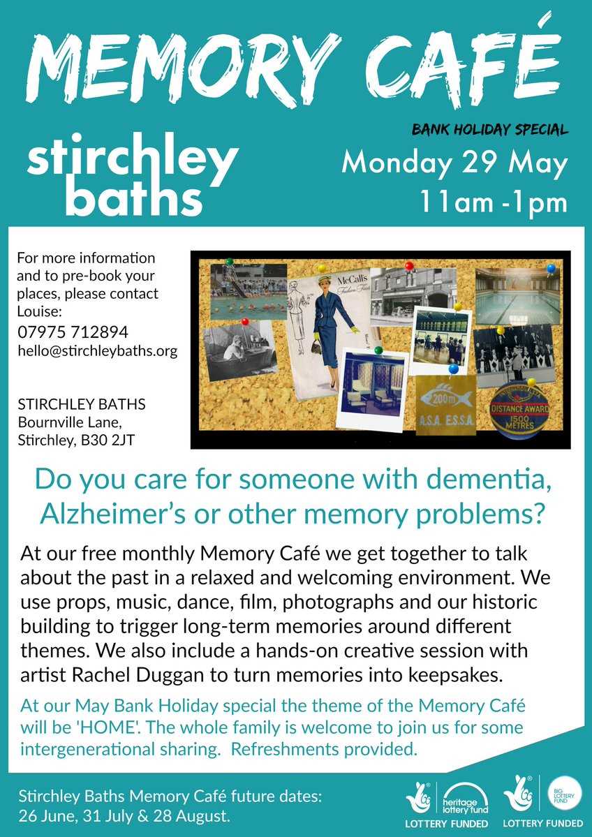 Memory cafe on Monday 29th May